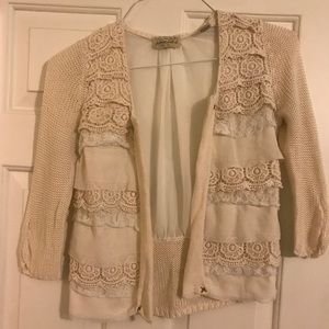 BKE Gimmicks Ruffle Cardigan